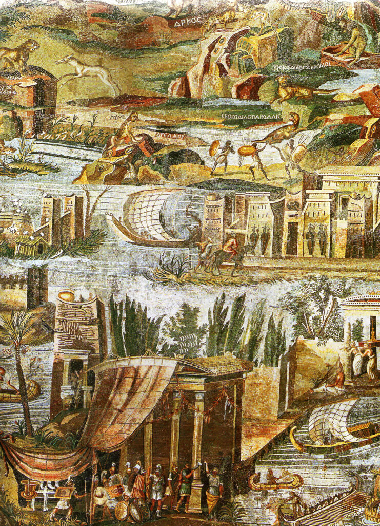 Detail from the Palestrina Nile Mosaic; accessed 7/2/2020, https://en.wikipedia.org/wiki/Nile_mosaic_of_Palestrina#/media/File:NileMosaicOfPalestrina.jpg